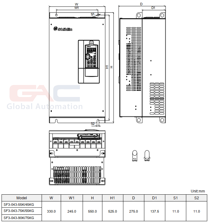 Biến tần Shihlin SF3-043-90K/75KG 3 Pha 380V